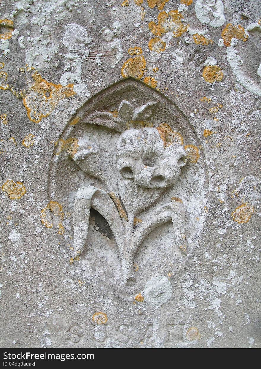 Close up of gravestone