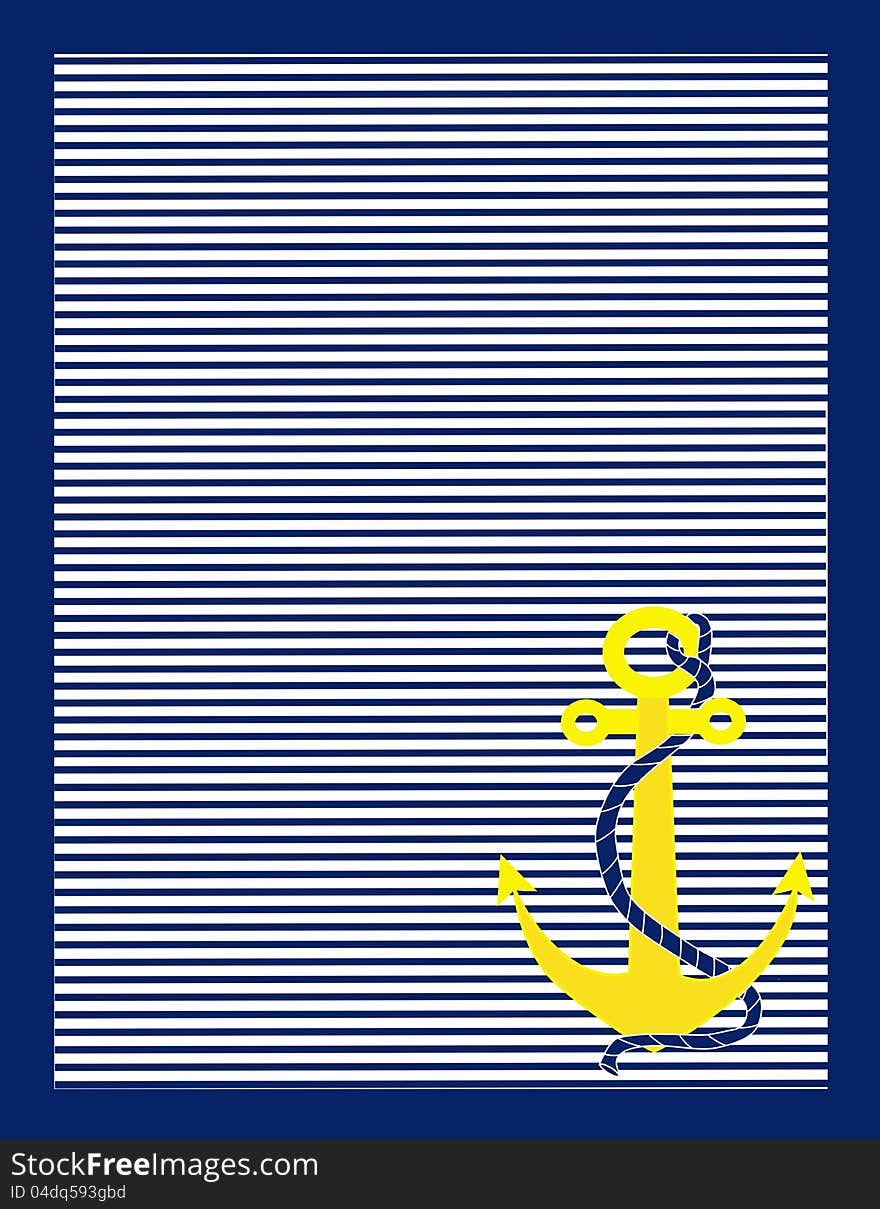 Blue Stripes and Gold Anchor