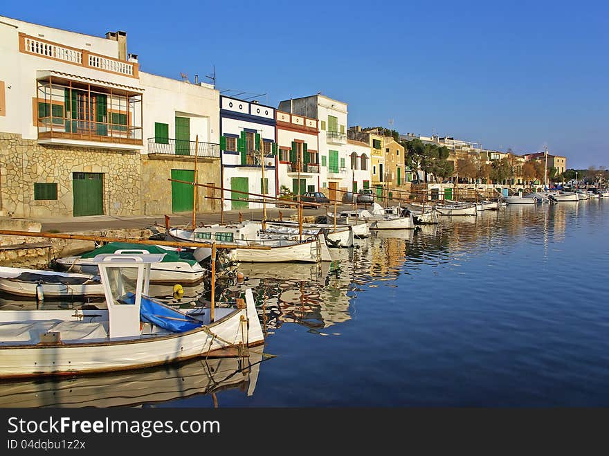 Picturesque fishermen village in Porto Colom (Majorca - Balearic Islands - Spain). Picturesque fishermen village in Porto Colom (Majorca - Balearic Islands - Spain)