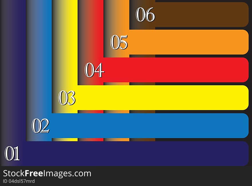 Group Of Colorful Empty Numbered Labels For Lists