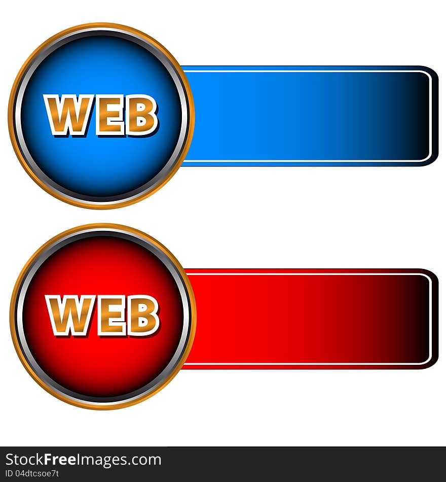 Red and blue web icon in a white background. Red and blue web icon in a white background