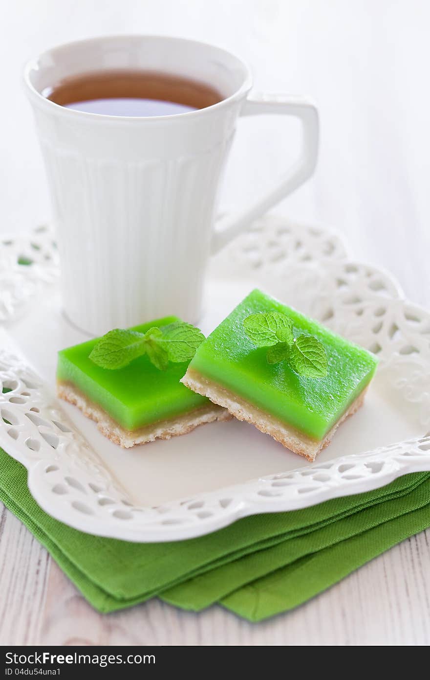 Lime Mint Cookie Bar