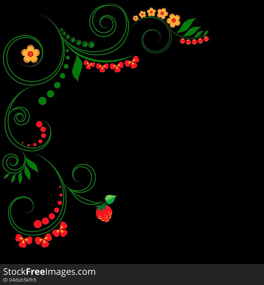 Traditional russian Hohloma style pattern. Vector illustration.