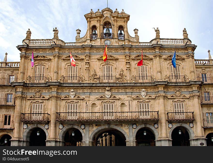 Facade of city hall in Salamanca