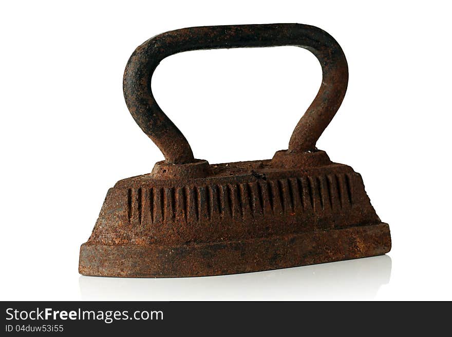 Old rusty iron on a white background. Old rusty iron on a white background.