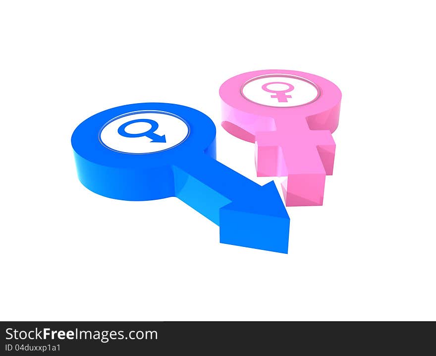 3D render of sex symbol on white background