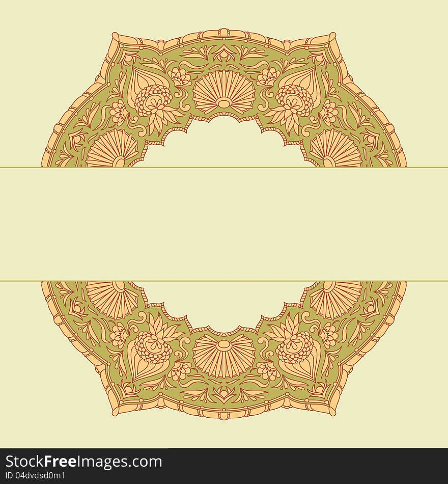 Vector vintage ornamental background with place for text. Vector vintage ornamental background with place for text.