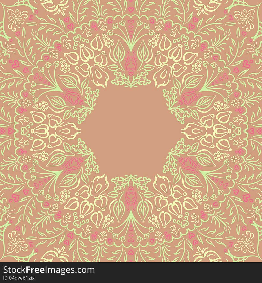 Vector vintage ornamental background with place for text. Vector vintage ornamental background with place for text.