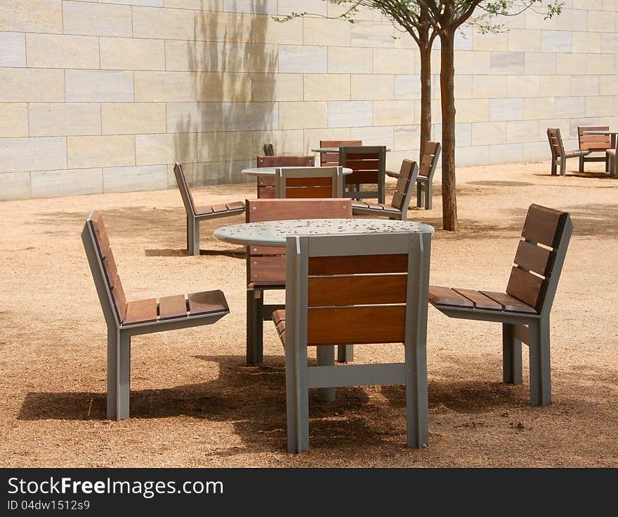 Chairs And Tables On The Park