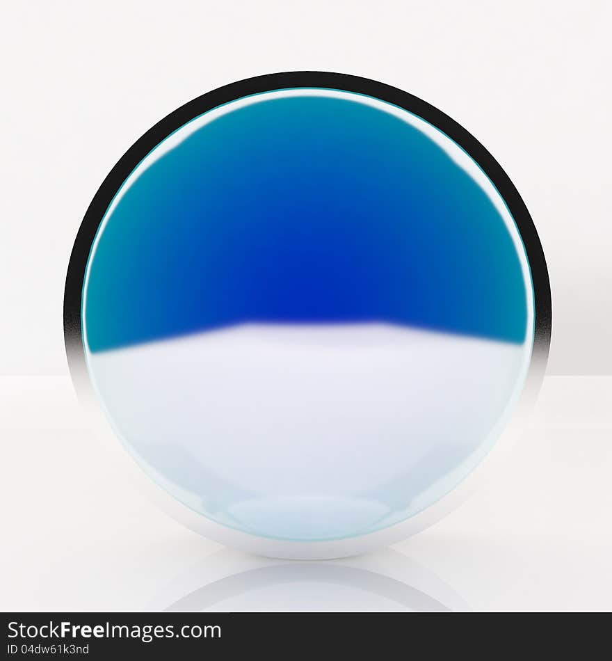 3d blank abstract blue button with white background.