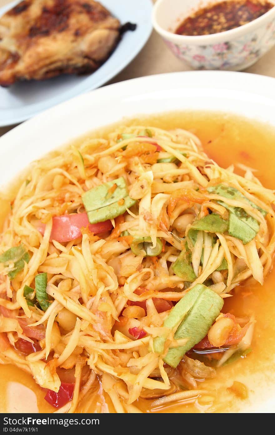 Thai Papaya Salad It is famous Thais food Thais call Som Tam