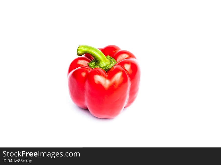 Red bell pepper. Health food.Fresh vegetables. Peppers on a white background.