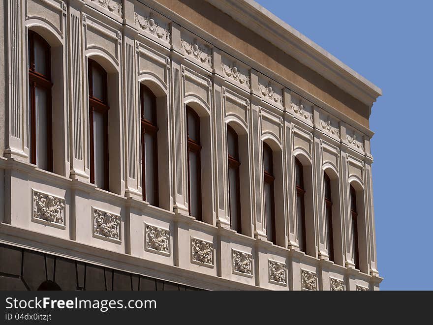 Detail of the old facade. Detail of the old facade