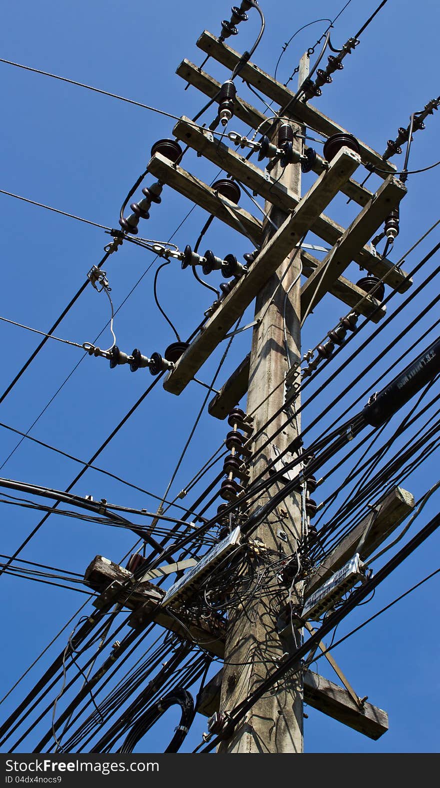 Electricity post and illegal electricity connections