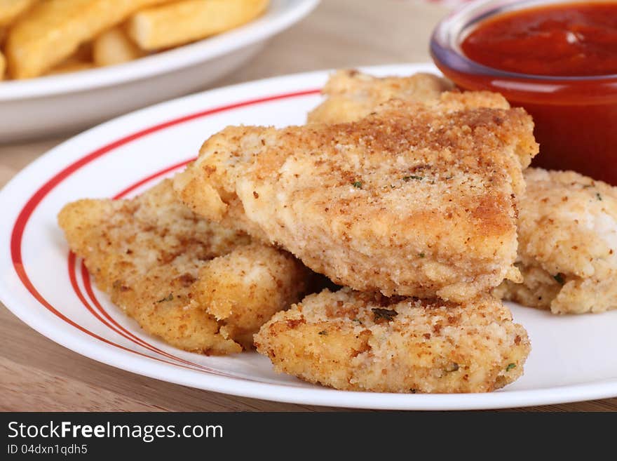 Fish meal with sauce on a plate