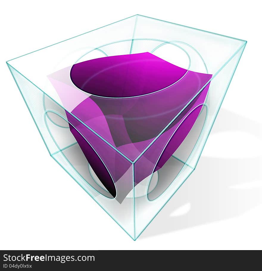 Cube in cube pattern isolated