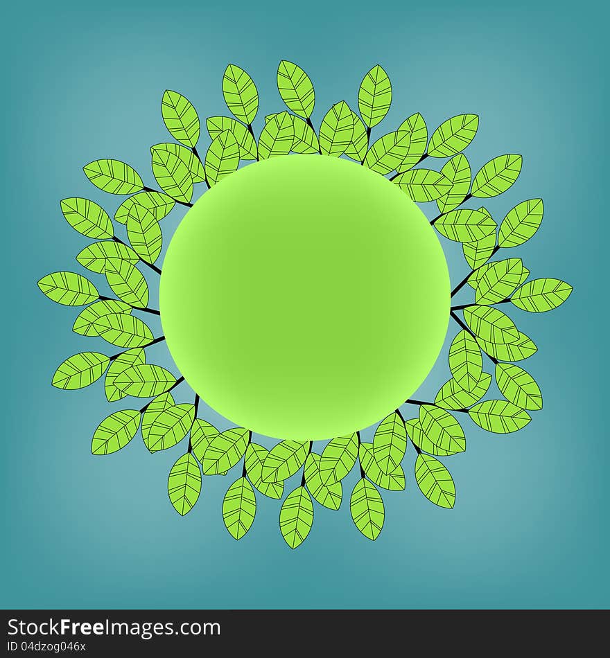 Foliage composition with round copy space. Foliage composition with round copy space