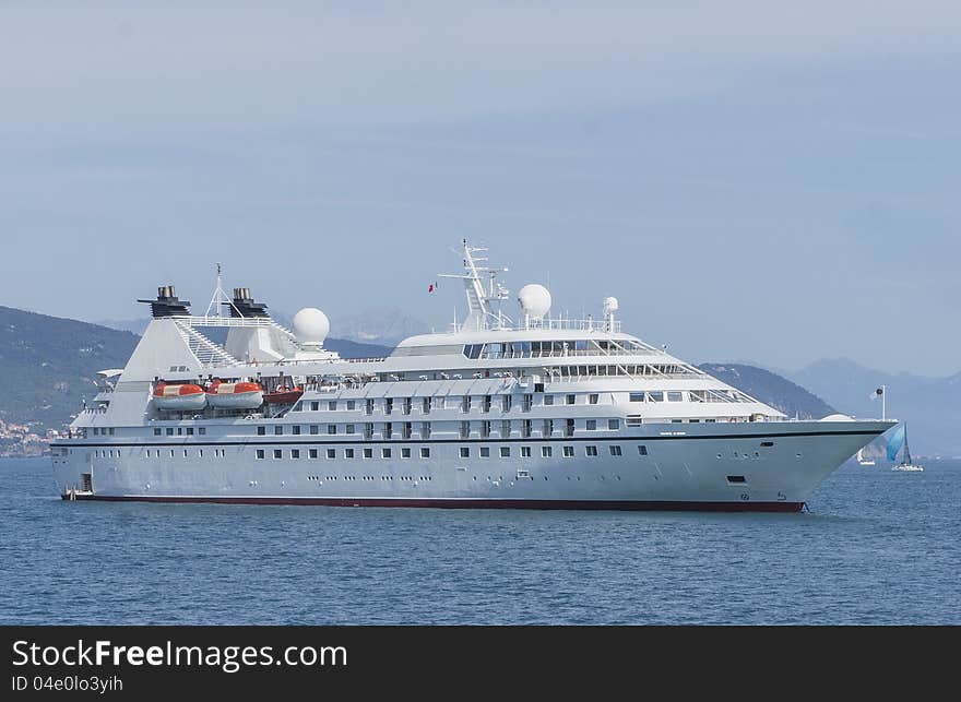 Cruise ship moored in the port