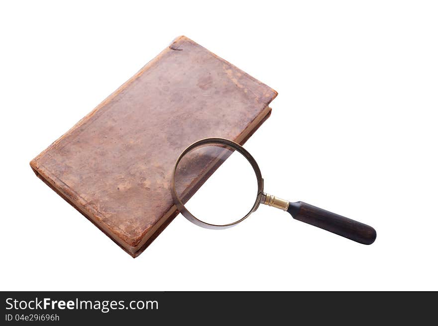 Antique Book And  Magnifier