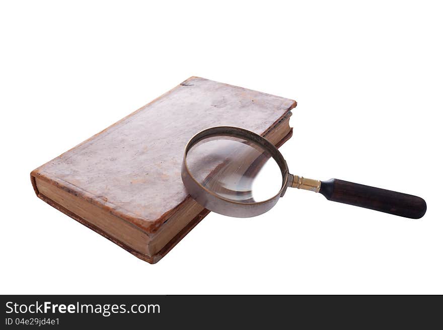 Antique Book And  Magnifier