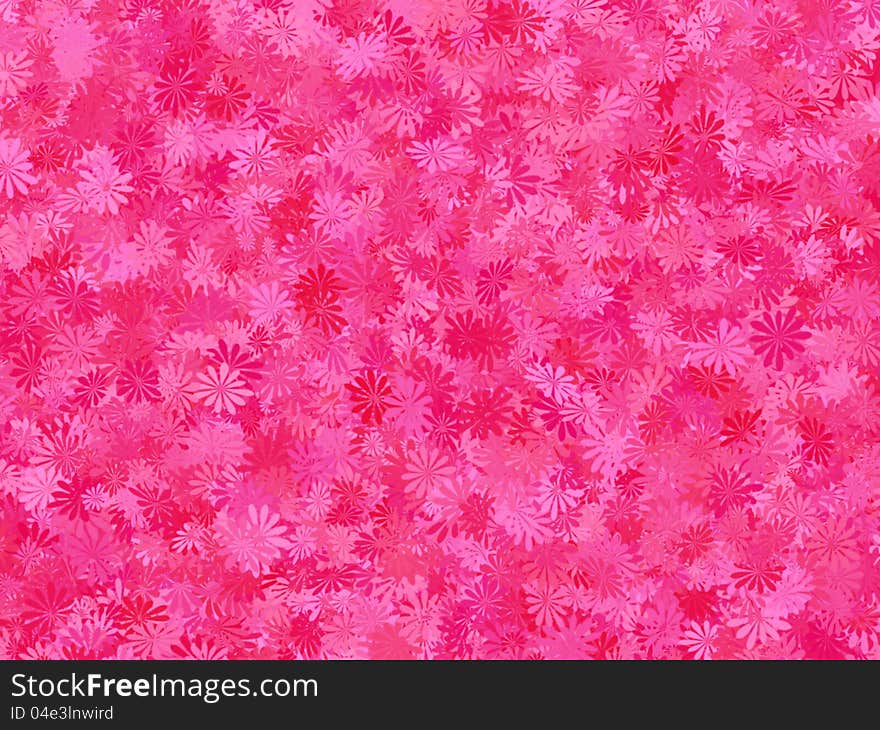 Red Background with Colorful flowers