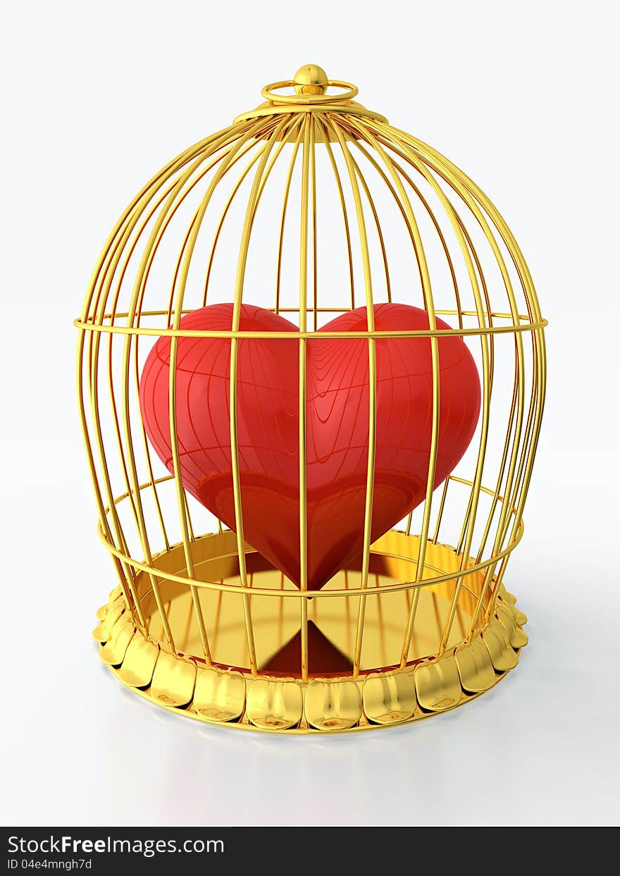 Heart in golden cage