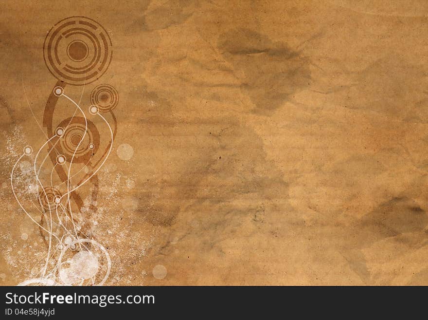 Abstract flower with grunge background