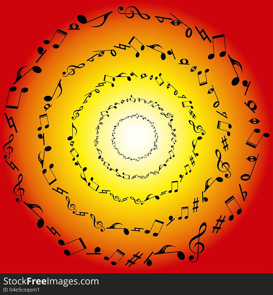 Music notes in light-background. Music notes in light-background