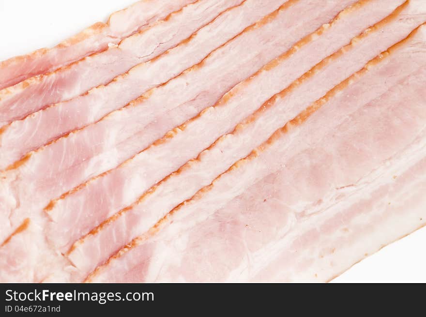 Raw  fresh bacon food background. Raw  fresh bacon food background