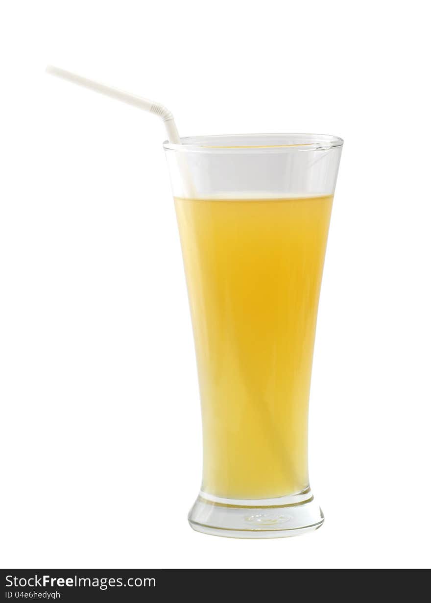 Apple juice on white background