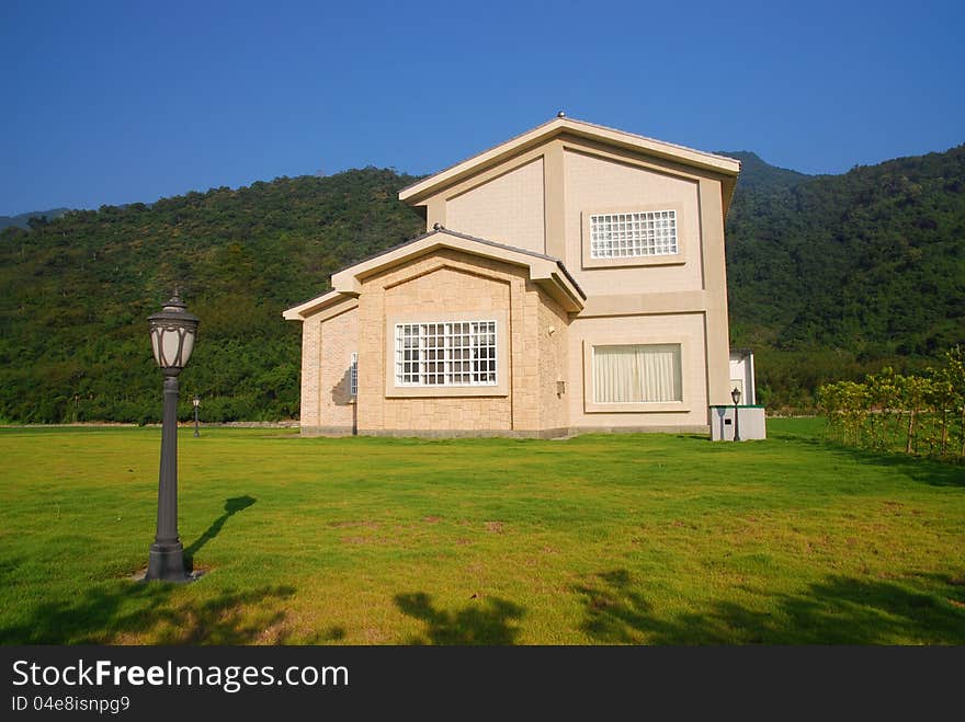 Farmhouse with beautiful garden scenic in summer. Farmhouse with beautiful garden scenic in summer.