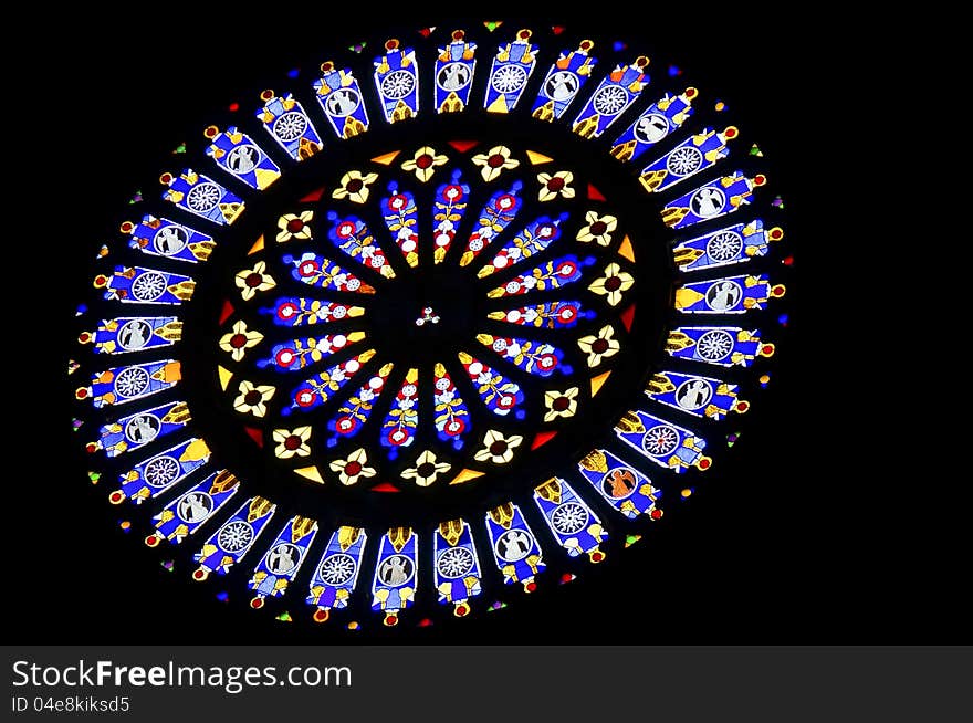 Picture of a church Rose stained window