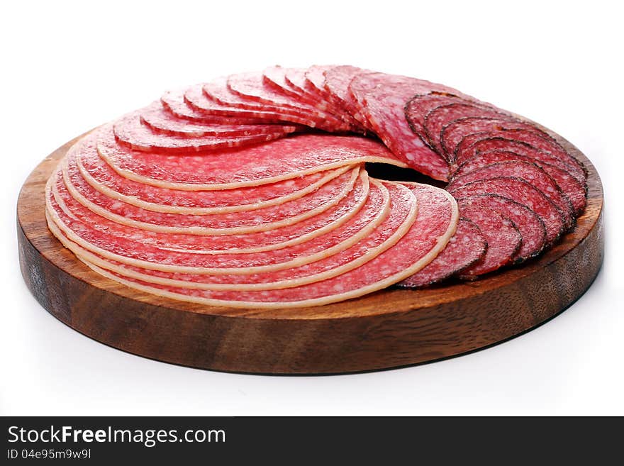 Slices Of Fresh And Delicious Salami