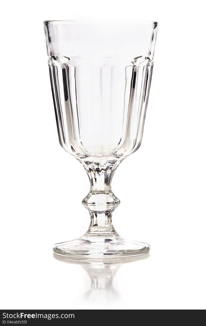 Empty Glass with reflection on a white background. Empty Glass with reflection on a white background.