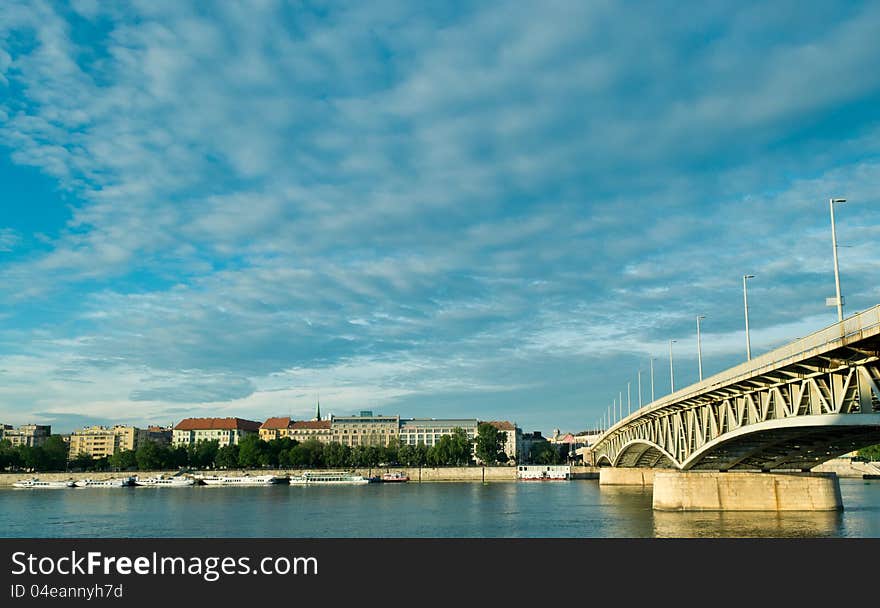 View of Pest in the rhapsodic spring weather. Budapest, Hungary. View of Pest in the rhapsodic spring weather. Budapest, Hungary