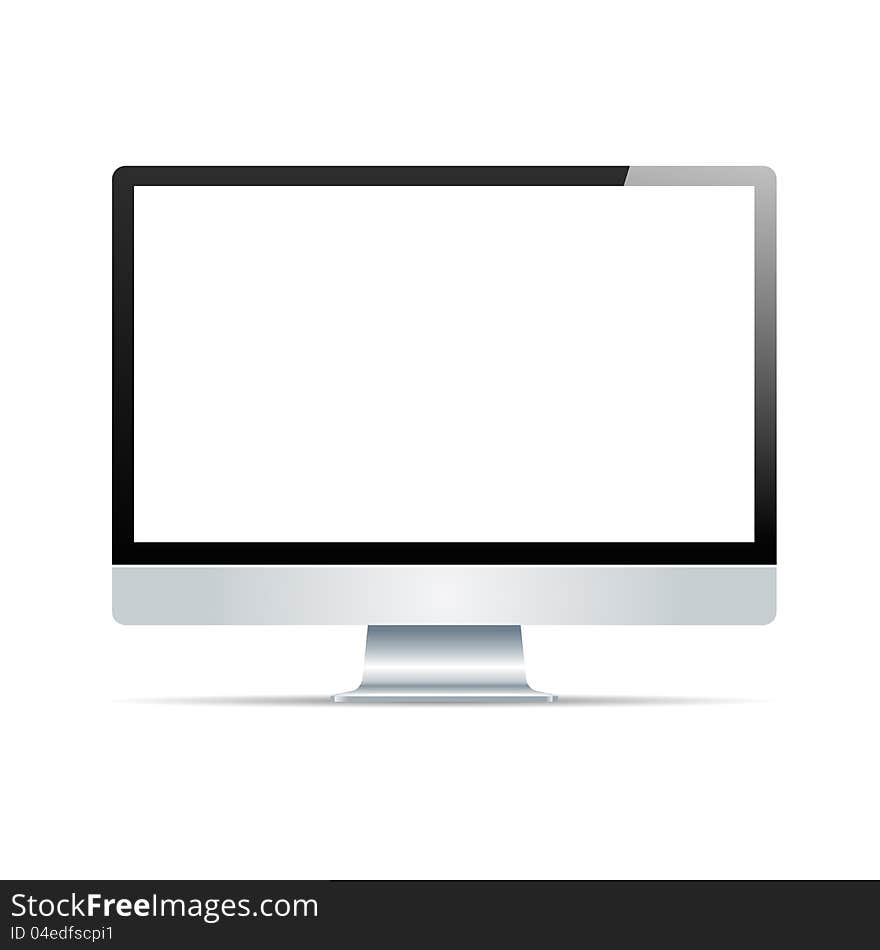 Modern LCD monitor. Vector Illustration.