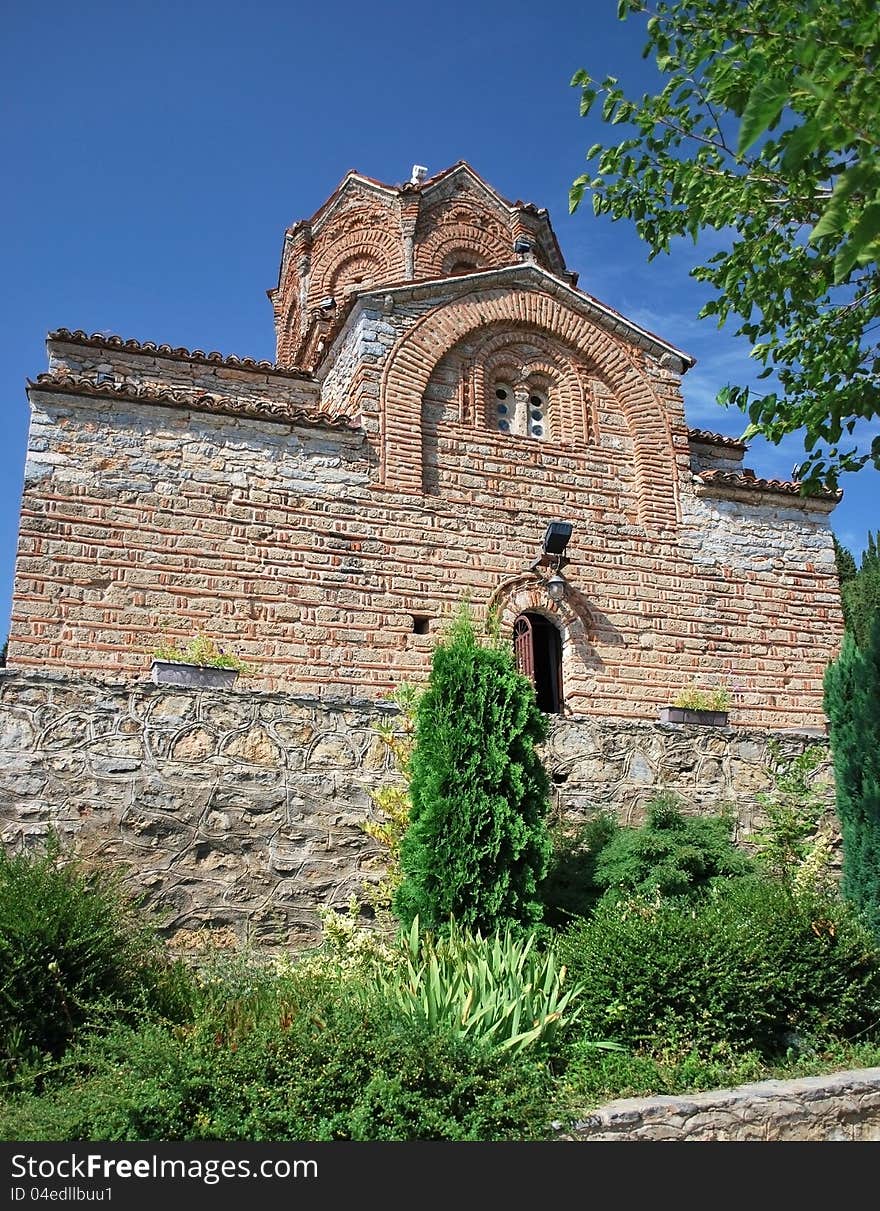 Church St. John/Jovan Kaneo at the top of the hill in Ohrid lake, Macedonia