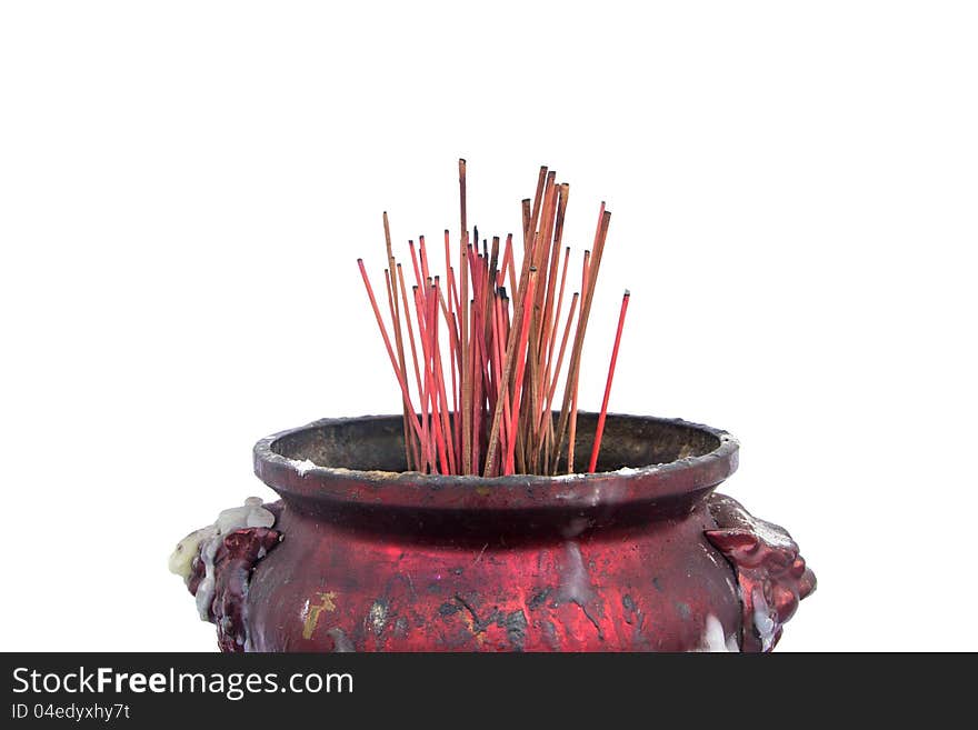 Incense burner on isolated white background