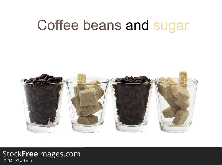 Coffee beans and sugar