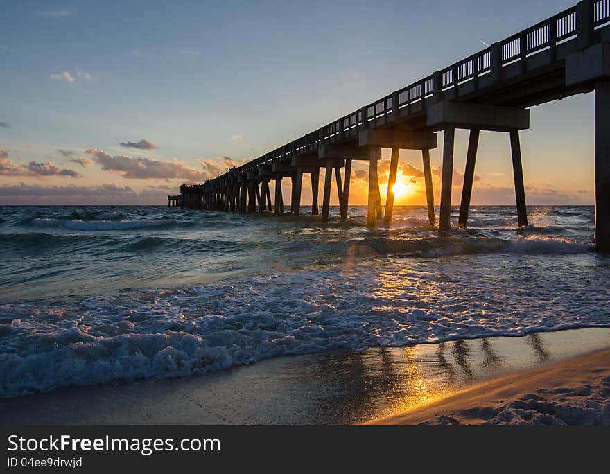 Sunset on the white beaches of Mexican Gulf. Sunset on the white beaches of Mexican Gulf