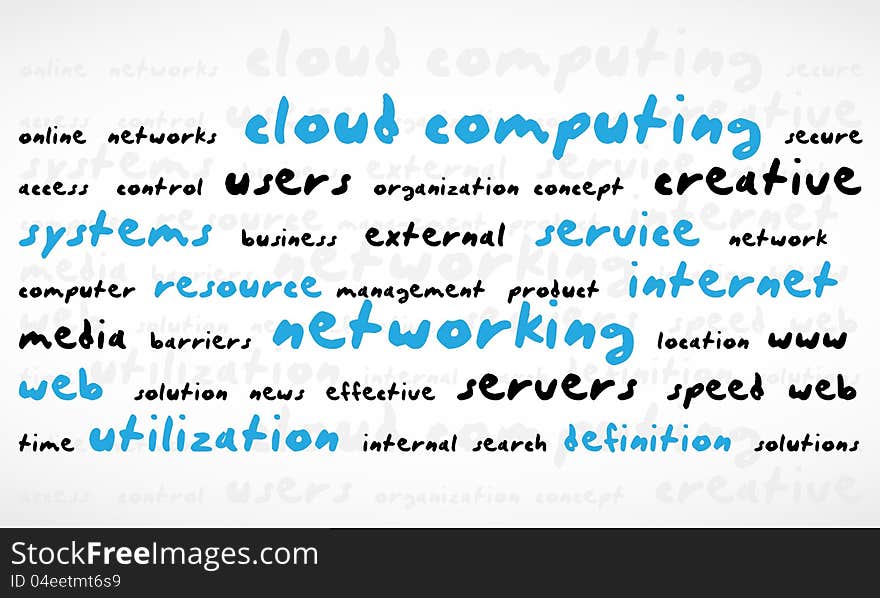 Cloud Computing Word Cloud abstract background