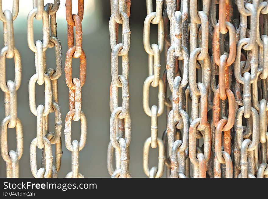 Rusty steel chain, texture background