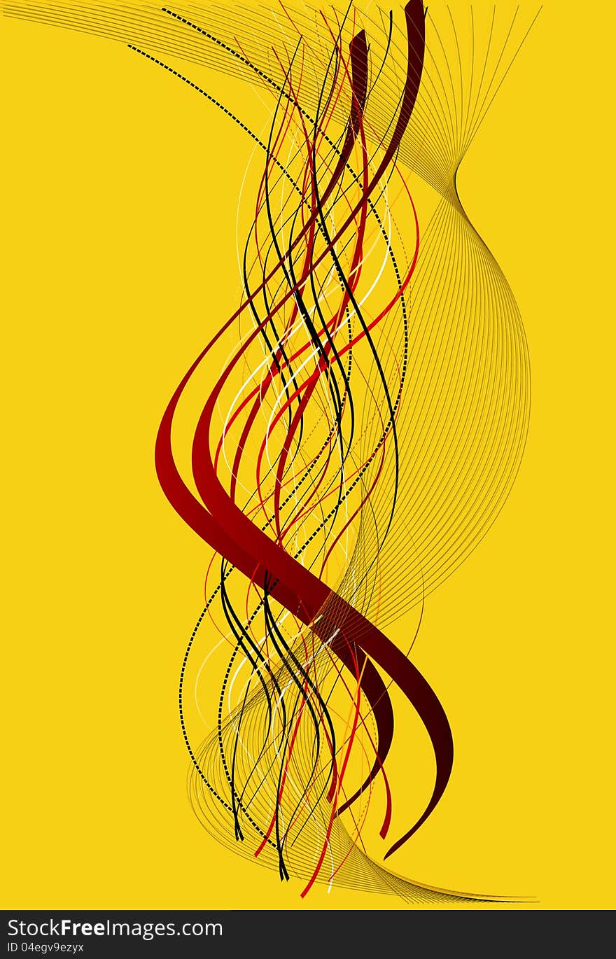 Abstract designs on yellow background. Abstract designs on yellow background