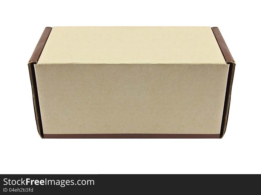 Closed box on white background