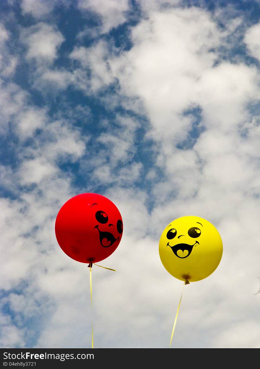 Colour balloons against the sky