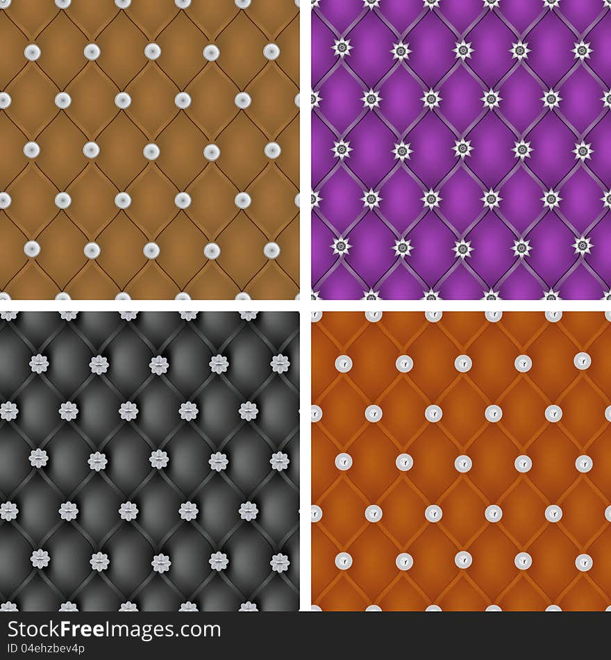 Set Of   Upholstery Seamless Pattern.