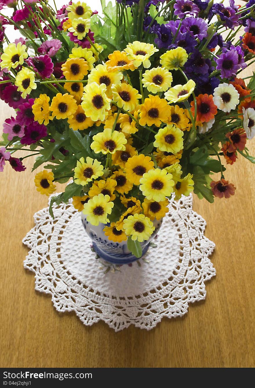 Bouquet of artificial field of flowers