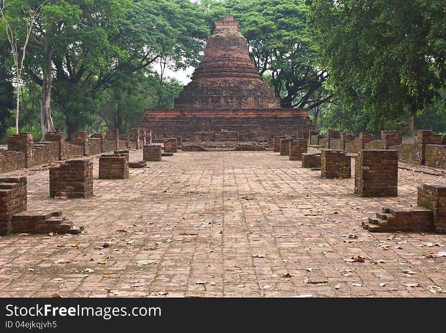 Trees and archaeological remains which is oldest pagoda in Thailand. Trees and archaeological remains which is oldest pagoda in Thailand.