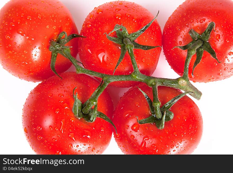 Fresh tomatoes with drops