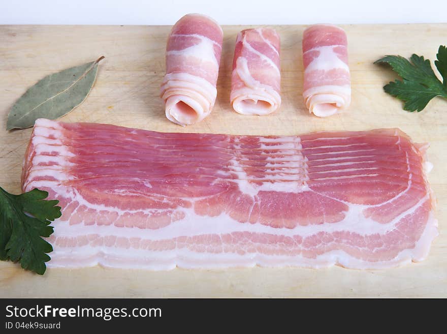 Sliced block of bacon